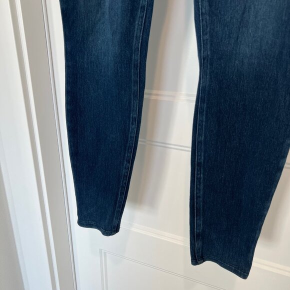 Spanx Women Size Large Tall Slim Fit Medium Dark Wash Jean-ish Ankle Pull on Leg - Picture 3 of 8